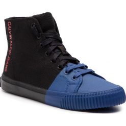 Sneakersy CALVIN KLEIN JEANS - Iridea R7778 Black/Nautical Blue. Czarne półbuty damskie Calvin Klein Jeans, z jeansu. W wyprzedaży za 419,00 zł.