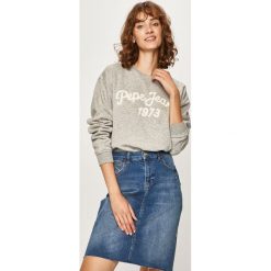 Pepe Jeans - Bluza Nanete. Szare bluzy damskie Pepe Jeans, s, z aplikacjami, z elastanu, bez rękawów, bez kaptura. W wyprzedaży za 169,90 zł.
