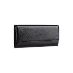 ACCCESSORIES 1W1-005-AW19. Czarne portfele damskie ACCCESSORIES, bez wzorów, ze skóry ekologicznej. Za 39,99 zł.