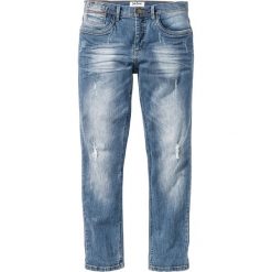 Dżinsy ze stretchem Slim Fit Straight bonprix niebieski "used". Zielone jeansy męskie relaxed fit marki bonprix, w kropki, z kopertowym dekoltem, kopertowe. Za 109,99 zł.
