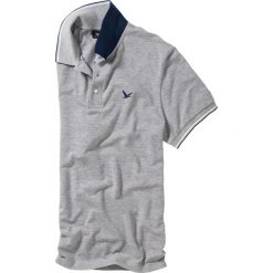 Shirt polo bonprix jasnoszary melanż. Szare koszulki męskie bonprix, s, bez wzorów, z bawełny, bez rękawów. Za 44,99 zł.