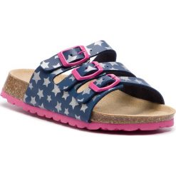 Klapki SUPERFIT - 8-00113-84 S Blau. Niebieskie sandały dziewczęce Superfit, ze skóry ekologicznej, bez zapięcia. Za 129,00 zł.