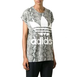 T-shirty damskie: T-shirt w kolorze szarym ze wzorem