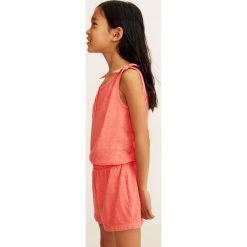 Mango Kids - Kombinezon dziecięcy Saray 104-164 cm. Czerwone kombinezony dziewczęce Mango Kids, bez wzorów, z bawełny, bez rękawów. W wyprzedaży za 29,90 zł.