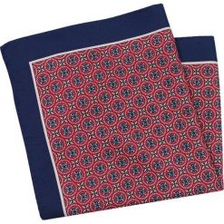 Granatowo-Czerwona Poszetka Męska -CHATTIER- Wzór Geometryczny, Elegancka POSZCH0372. Czerwone poszetki męskie Chattier, bez wzorów, z materiału, eleganckie. Za 27,00 zł.
