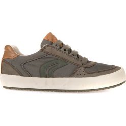 Sneakersy "Alonisso" w kolorze szarobrązowym. Brązowe trampki chłopięce marki geox kids, z gumy, na sznurówki. W wyprzedaży za 129,95 zł.