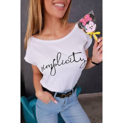 T-shirt damski ALGOMA WHITE. Białe bluzki damskie IVET, m, bez wzorów, eleganckie, bez kołnierzyka. W wyprzedaży za 49,00 zł.