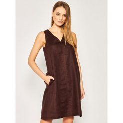 Sukienka codzienna Pennyblack Maori 22210520. Pomarańczowe sukienki damskie Pennyblack, na co dzień, bez wzorów, ze lnu, bez kołnierzyka, bez rękawów, proste. Za 829,00 zł.