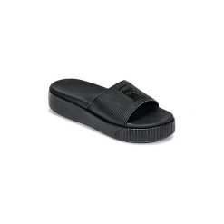 Klapki Puma PLATFORM SLIDE WNS EP. Czarne klapki damskie Puma, bez wzorów, bez obcasa. W wyprzedaży za 216,30 zł.