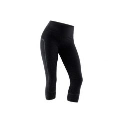 Legginsy 7/8 slim Gym & Pilates damskie. Czarne legginsy damskie DOMYOS, xl, bez wzorów, z elastanu. Za 79,99 zł.