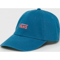 Vans - Czapka. Niebieskie czapki damskie Vans, bez wzorów, z bawełny. W wyprzedaży za 89,90 zł.