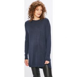 Tommy Jeans - Sweter. Niebieskie swetry damskie Tommy Jeans, s, bez wzorów, z wiskozy, bez rękawów, długie, bez kaptura. W wyprzedaży za 299,90 zł.