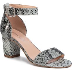 Sandały BALDACCINI - 107600 Snake Czarno Biały. Szare klapki damskie Baldaccini, bez wzorów, ze skóry, bez obcasa, na obcasie. Za 279,00 zł.
