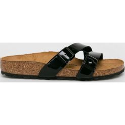 Birkenstock - Klapki Yao. Czarne klapki damskie Birkenstock, bez wzorów, ze skóry, bez obcasa. Za 279,90 zł.