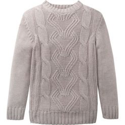 Sweter dzianinowy bonprix naturalny melanż. Białe swetry chłopięce marki bonprix, na zimę, bez wzorów, z dzianiny, z golfem. Za 44,99 zł.