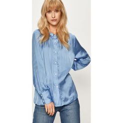 Only - Koszula. Niebieskie koszule damskie ONLY, bez wzorów, z poliesteru, eleganckie, ze stójką, z długim rękawem. W wyprzedaży za 49,90 zł.