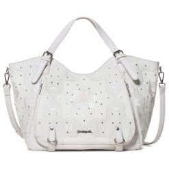 Desigual Torebka Damska Bols Nancy Grace Ro, Biała. Białe torebki klasyczne damskie Desigual, bez wzorów, eleganckie, bez dodatków. Za 399,00 zł.