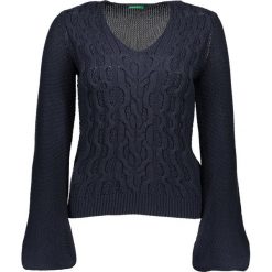 Sweter w kolorze granatowym. Niebieskie swetry damskie Benetton, xs, bez wzorów, z bawełny, bez rękawów, bez kaptura. W wyprzedaży za 84,95 zł.