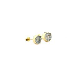 Kolczyki Geoda Agatu Szara złoto. Szare kolczyki damskie marki Brazi druse jewelry, z agatem, złote. Za 170,00 zł.