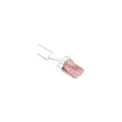 Colare Różowy Turmalin Surowy Srebro. Różowe naszyjniki damskie Brazi druse jewelry, srebrne. Za 170,00 zł.