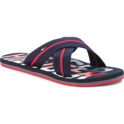 Klapki męskie: Klapki TOMMY HILFIGER - Bold Hilfiger Cross Beach Sandal FM0FM01377 Midnight 403