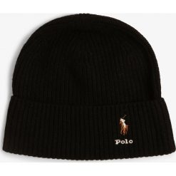 Polo Ralph Lauren - Czapka damska z dodatkiem kaszmiru, czarny. Czarne czapki damskie Polo Ralph Lauren, z haftami, z kaszmiru. Za 299,95 zł.