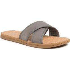 Klapki UGG - M Seaside Slide 1092172 Sel. Szare klapki męskie Ugg, ze skóry, bez zapięcia. Za 349,00 zł.