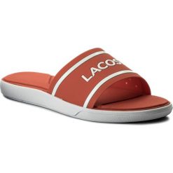 Klapki Lacoste L.30 Slide 118 1 Caw 7-35CAW0020F50. Pomarańczowe klapki damskie Lacoste, bez wzorów, bez obcasa. W wyprzedaży za 129,00 zł.