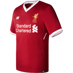 Koszulka Liverpool LFC Home Kit Jr. Czerwone t-shirty męskie New Balance, na jesień, m, z haftami, z poliesteru. Za 199,99 zł.