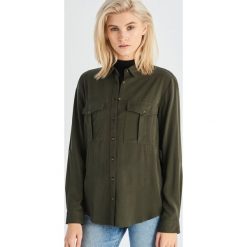 Koszula - Khaki. Brązowe koszule damskie marki Sinsay, s, bez wzorów, bez kołnierzyka, bez rękawów. Za 59,99 zł.