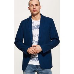Marynarki męskie slim fit: Marynarka casual – Niebieski