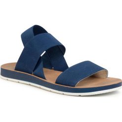 Sandały REFRESH - 69625 Navy. Niebieskie klapki damskie Refresh, bez wzorów, ze skóry ekologicznej, bez obcasa. Za 139,00 zł.
