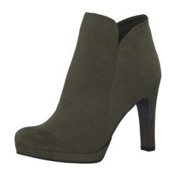 Tamaris Damskie Botki 1-1-25316-21-722 Olive (Rozmiar 39). Zielone botki damskie marki Tamaris, bez obcasa, bez zapięcia. W wyprzedaży za 176,00 zł.