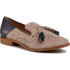 Lordsy MACIEJKA - 04484-04/00-5 Beż Zamsz/Granat. Brązowe półbuty damskie Maciejka, ze skóry, bez obcasa, na obcasie. Za 239,00 zł.