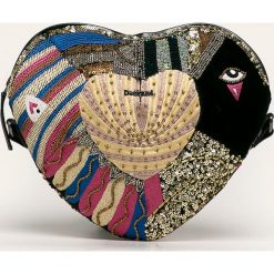 Desigual - Torebka. Czarne listonoszki damskie Desigual, w paski, z bawełny, małe. W wyprzedaży za 239,90 zł.