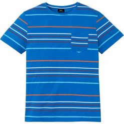 T-shirt w paski bonprix niebieski w paski. Niebieskie koszulki męskie bonprix, xl, w paski, bez kołnierzyka, bez rękawów. Za 42,99 zł.