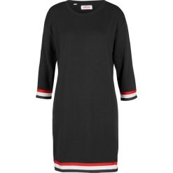 Sukienka dresowa bonprix czarny. Czarne sukienki damskie bonprix, bez wzorów, z dresówki, bez kołnierzyka, bez rękawów. Za 89,99 zł.