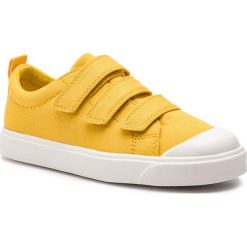 Trampki CLARKS - City Flarelo K 26140459 Yellow. Żółte półbuty dziewczęce Clarks, na rzepy. Za 179,00 zł.