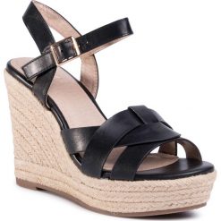 Espadryle JENNY FAIRY - LS4514-32 Black. Czarne espadryle damskie Jenny Fairy, bez wzorów, ze skóry ekologicznej, bez obcasa, na obcasie. W wyprzedaży za 69,99 zł.