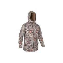 Kurtka myśliwska POSIKAM 100 IMPER camo. Brązowe kurtki męskie SOLOGNAC, xl, bez wzorów, z poliesteru, bez kaptura. Za 199,99 zł.