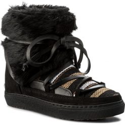 Buty zimowe damskie: Buty INUIKII – Sneaker Wedge Rabbit 30150 Etno Black