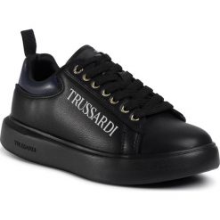 Sneakersy TRUSSARDI JEANS - 79A00551 E695. Czarne półbuty damskie Trussardi Jeans, z jeansu. Za 499,00 zł.