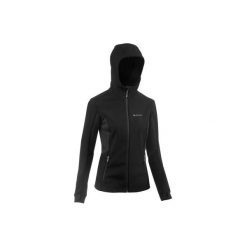 Kurtka Softshell trekkingowa Trek 500 WindWarm damska. Czarne kurtki damskie FORCLAZ, xl, bez wzorów, z elastanu, bez kaptura, trekkingowe. Za 199,99 zł.