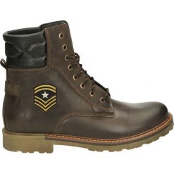 Botki męskie - 11M0405 PE BR. Brązowe botki męskie Venezia, ze skóry. Za 199,00 zł.