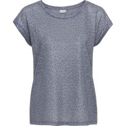 Shirt, krótki rękaw bonprix szary w kropki. Szare koszulki damskie marki bonprix, bez wzorów, bez kołnierzyka, z krótkim rękawem. Za 54,99 zł.