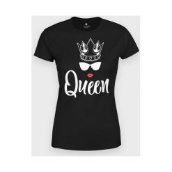 Koszulka Queen z Grafiką. Koszulki damskie MegaKoszulki, m, bez wzorów, z bawełny, z podwójnym kołnierzykiem. Za 54,90 zł.