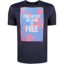 Trussardi T-shirt "Slim". T-shirty męskie Trussardi, z nadrukiem, z bawełny, z okrągłym kołnierzem. Za 149,00 zł.