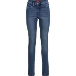 Dżinsy wyszczuplające sylwetkę SLIM bonprix niebieski. Niebieskie jeansy damskie bonprix, bez wzorów, z jeansu. Za 149,99 zł.