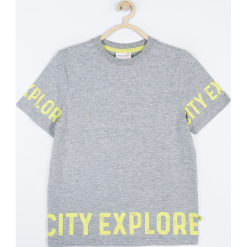 Koszulka. Szare t-shirty chłopięce CITY JUNGLE, z aplikacjami, z bawełny, z długim rękawem. Za 19,90 zł.