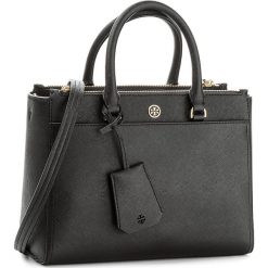 Torebka TORY BURCH - Robinson Small Double-Zip Tote 46331 Black/Royal Navy 018. Czarne torebki klasyczne damskie Tory Burch, bez wzorów, ze skóry, eleganckie, duże, bez dodatków. Za 1679,00 zł.
